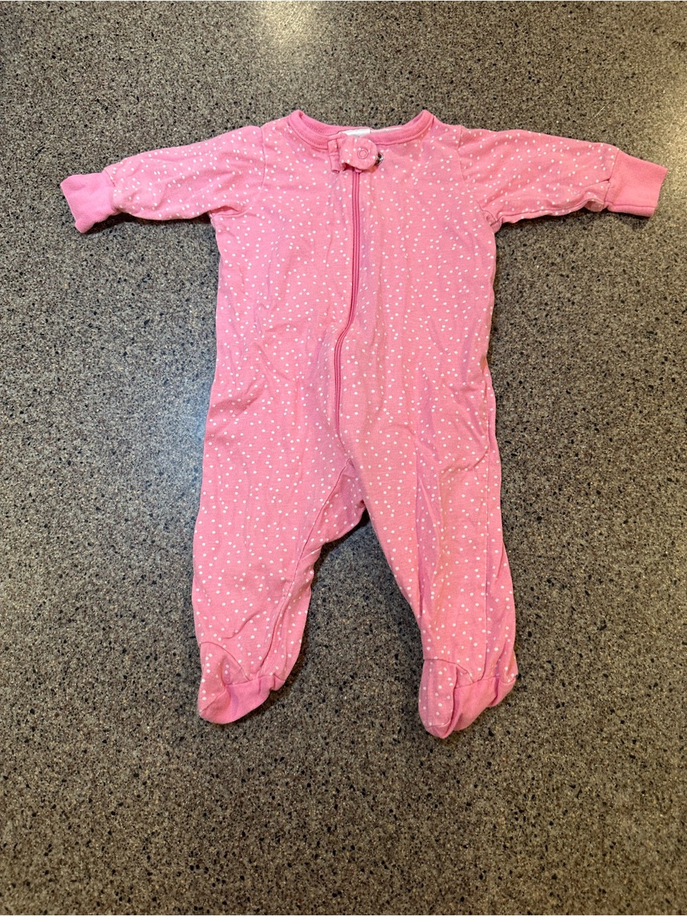 Pink Polka Dot Baby One-Piece Footed Sleeper